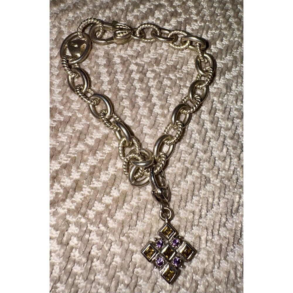 JUDITH RIPKA  Sterling silver Authentic bracelet with a fancy charm 7 inches